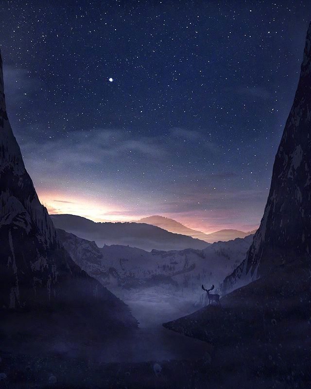 夜晚星空唯美风景图片