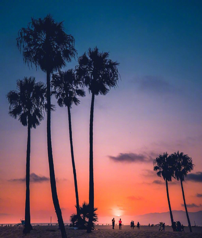 唯美意境海边夕阳图片