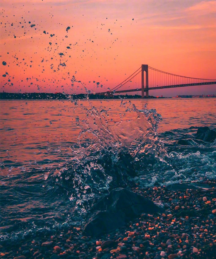 唯美意境海边夕阳图片