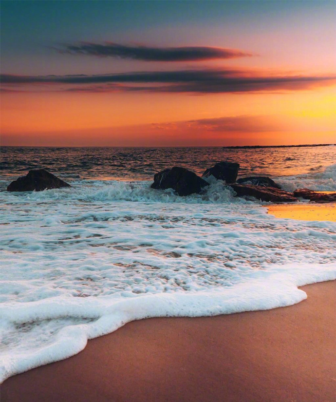 唯美意境海边夕阳图片
