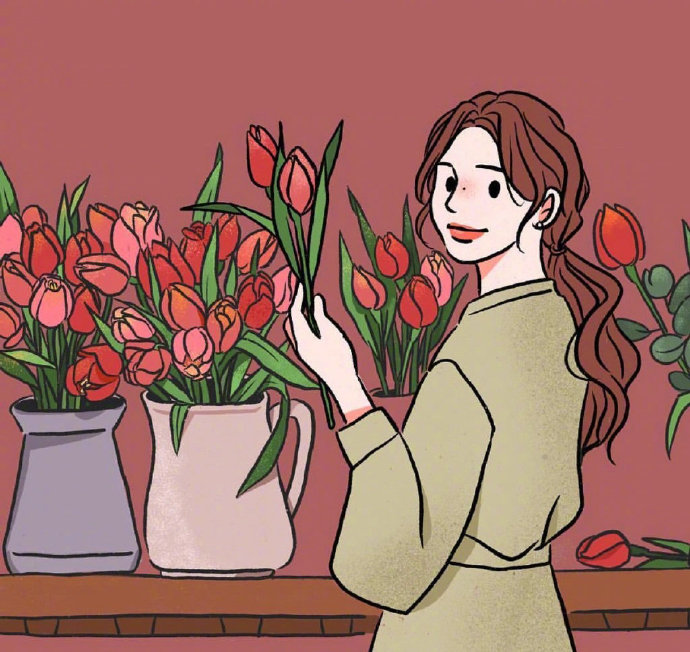 插画师画笔下的精致女孩头像图片