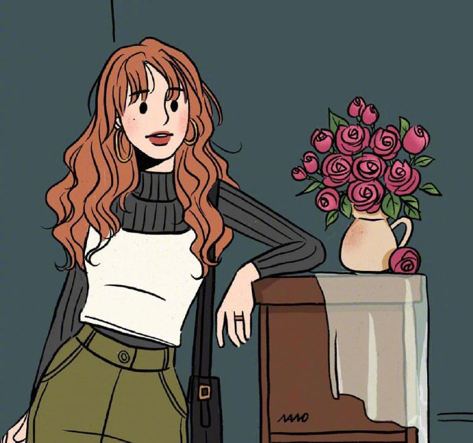 插画师画笔下的精致女孩头像图片