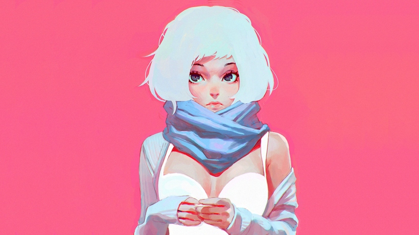 俄罗斯插画师Ilya Kuvshinov可爱的少女肖像插画头像