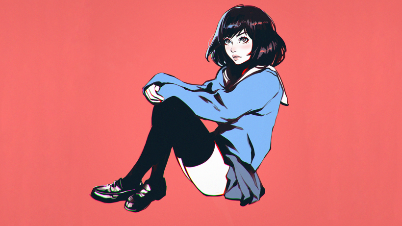 俄罗斯插画师Ilya Kuvshinov可爱的少女肖像插画头像