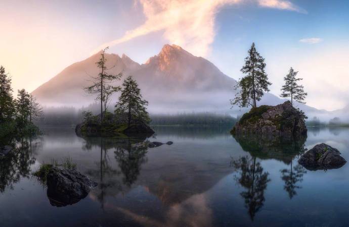 人间仙境布莱德湖风景图片