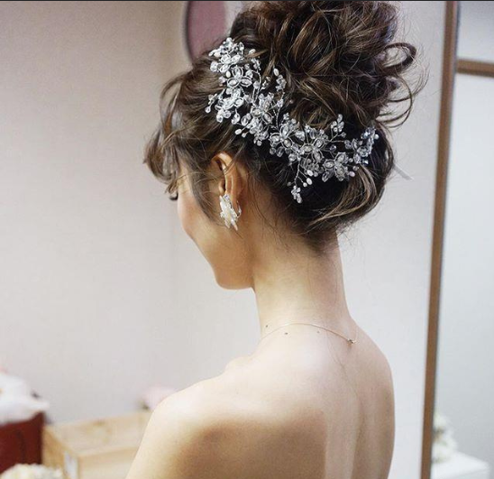 婚礼当天的新娘发型图片