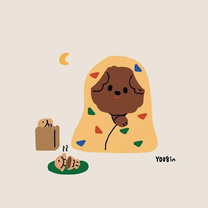 插画师Yoonbin笔下超可爱的狗狗插画头像图片