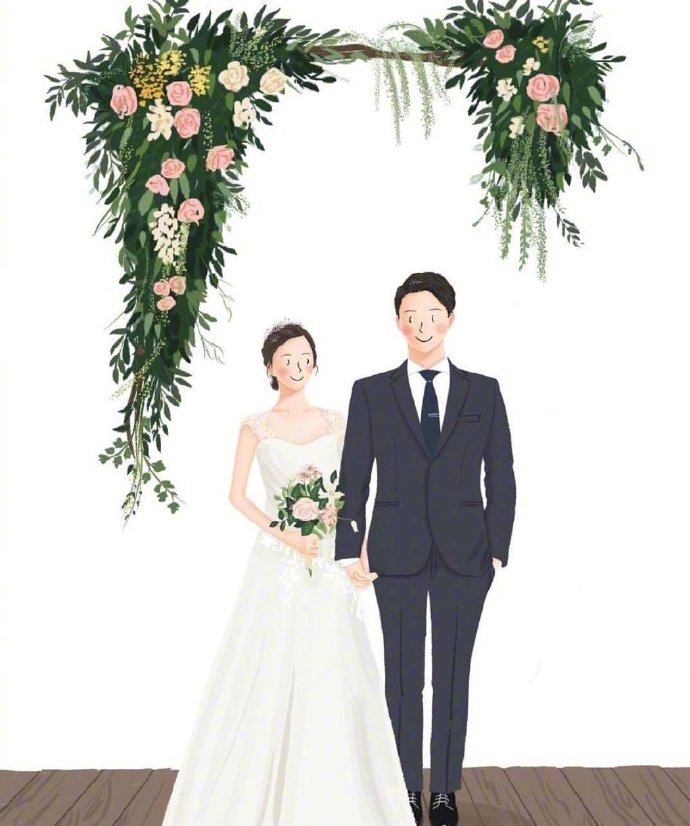 插画婚礼请柬图片