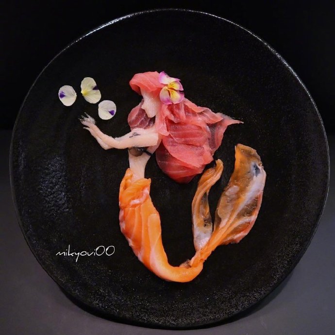 日本食物艺术家mikyou的生鱼片摆盘艺术图片