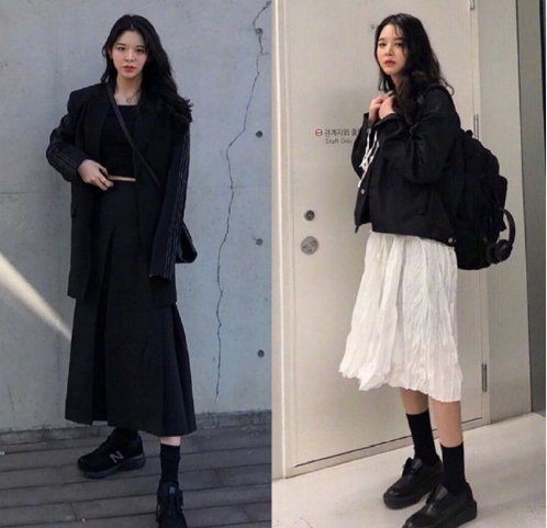 高个子女生酷酷的出街穿搭有型就是时尚