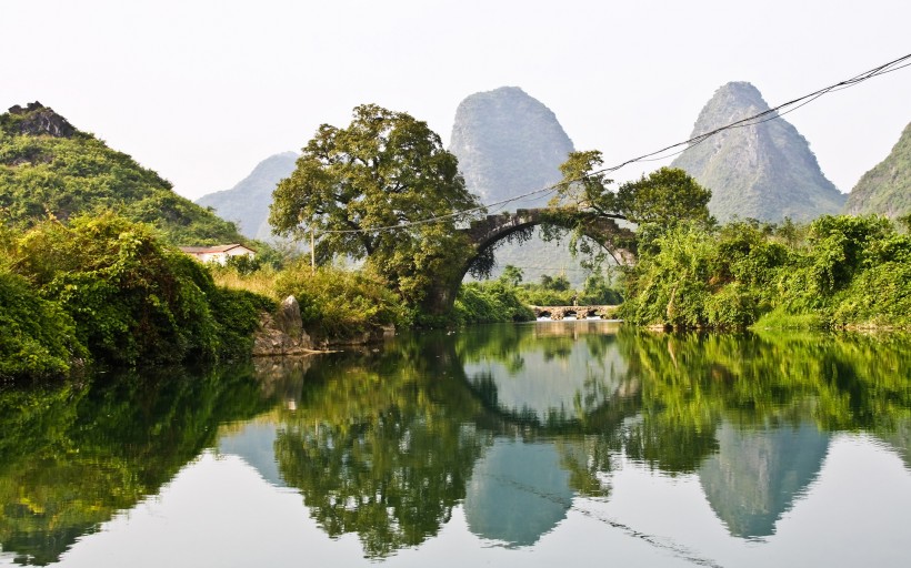 唯美小桥流水图片 小桥流水自然风景图片