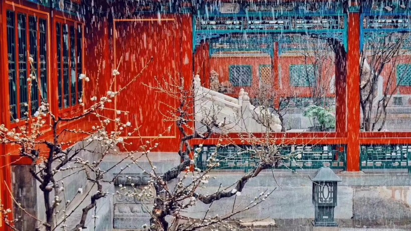 故宫雪景图片