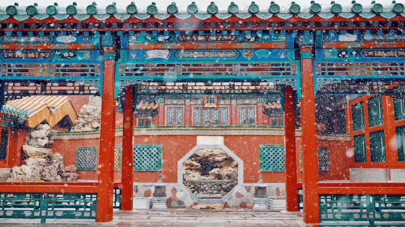 故宫雪景图片