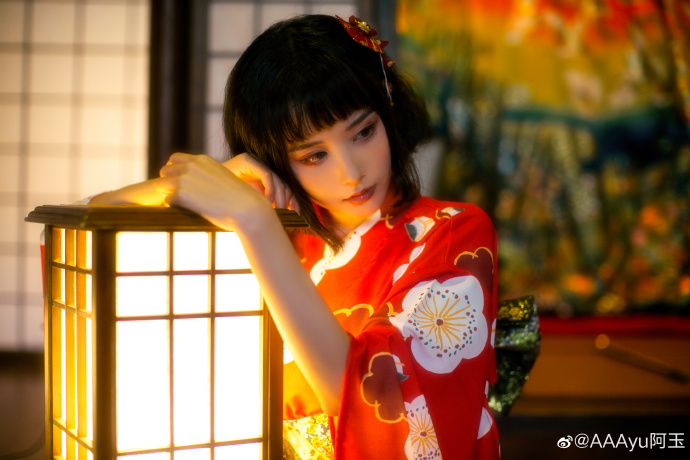 清纯美女图片 漫画博主AAAyu阿玉和服写真图片