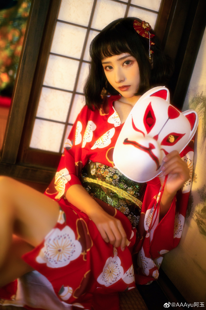 清纯美女图片 漫画博主AAAyu阿玉和服写真图片