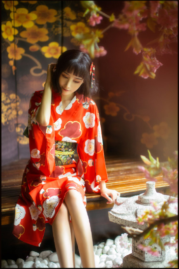 清纯美女图片 漫画博主AAAyu阿玉和服写真图片