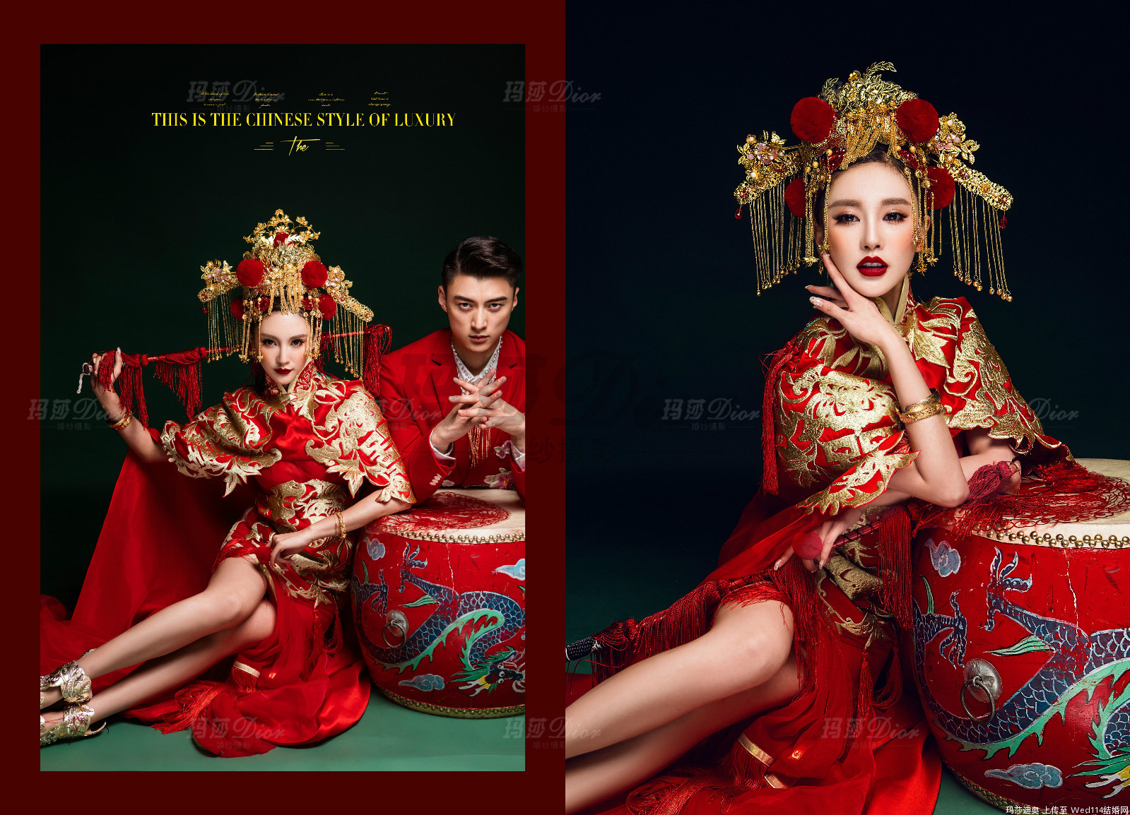 传统中式礼服创意婚纱照图片