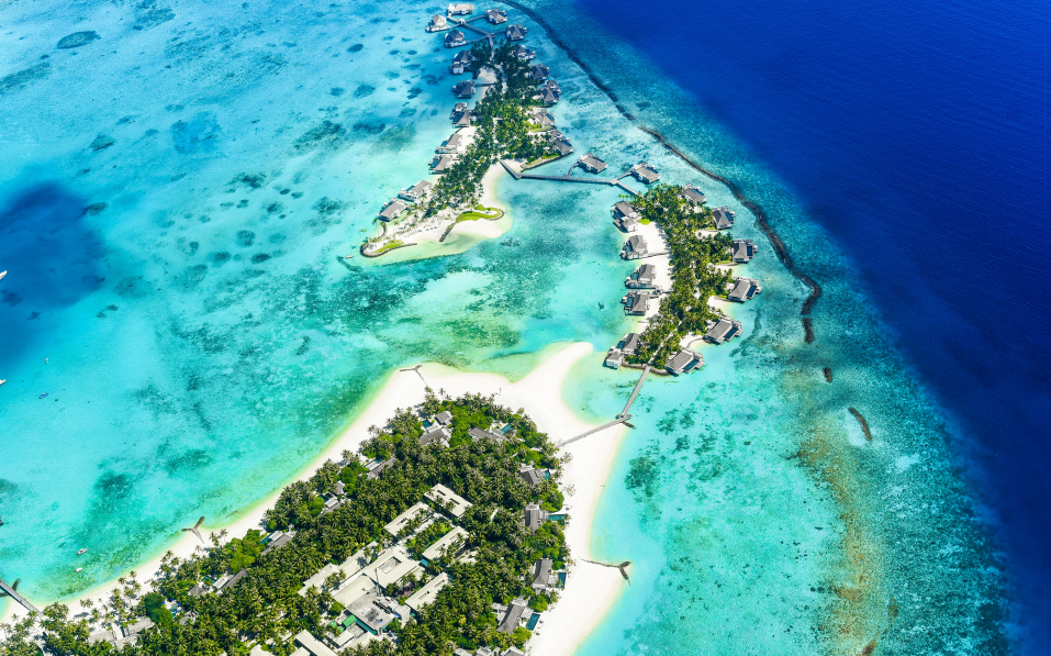 马尔代夫神仙珊瑚岛海边风景图片