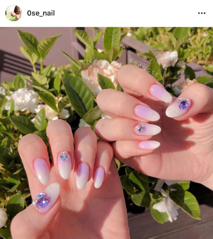 超适合夏天的清爽透明感网红美甲图片大全