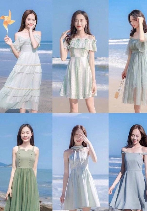 好看的春夏小绿裙子款式图