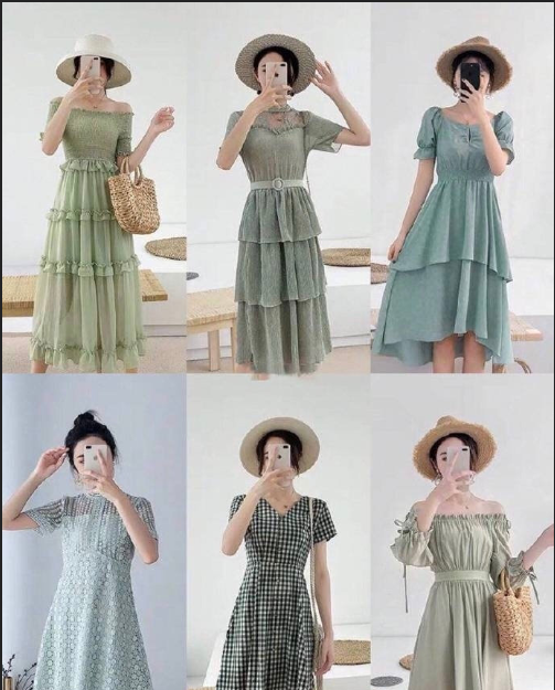 好看的春夏小绿裙子款式图