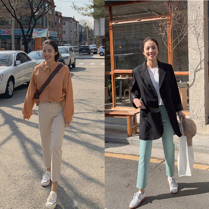 小清新美女图片 活力宝贝的通勤春装搭配参考