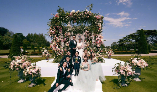 明星夫妻张若昀唐艺昕婚礼现场高清图片