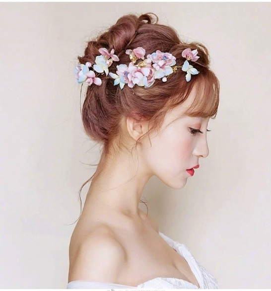 梦想着有天为你穿上白婚纱新娘发型图片