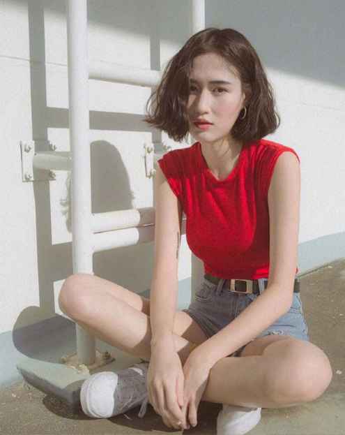 泰国美女图片 短发女孩Grace个性图片