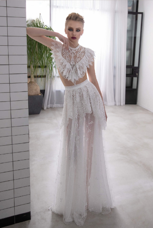 以色列设计师品牌Lior Charchy2019性感透视礼服婚纱