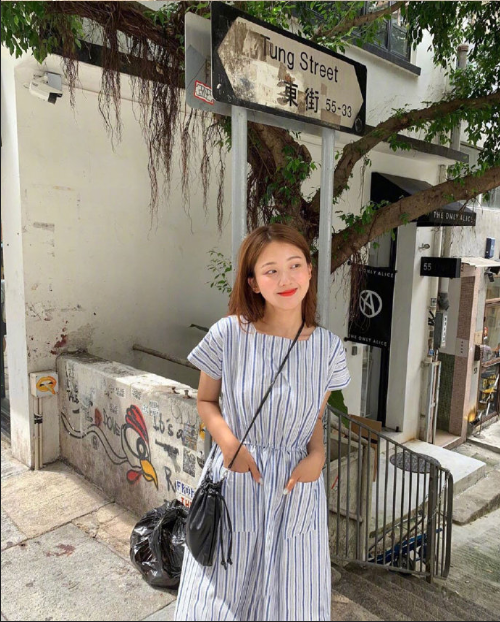 圆脸妹子图 休闲随性韩系穿搭范本