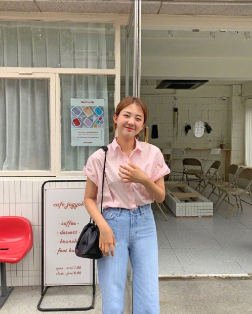 圆脸妹子图 休闲随性韩系穿搭范本