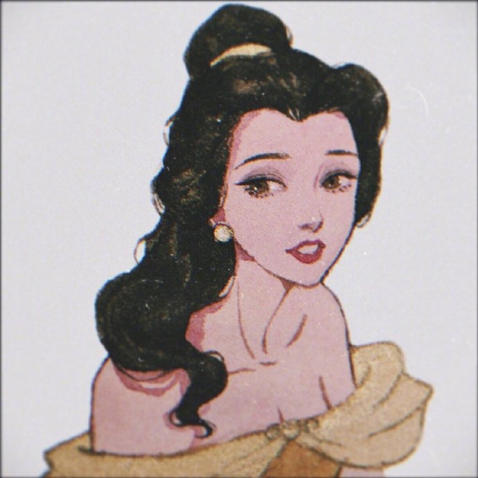 迪士尼公主胶片插画头像图片