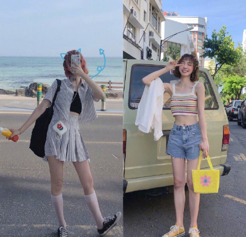 街拍美女图片 韩系少女感减龄穿搭分享