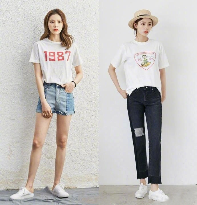 高矮个子女生都适用的基础款穿搭图片