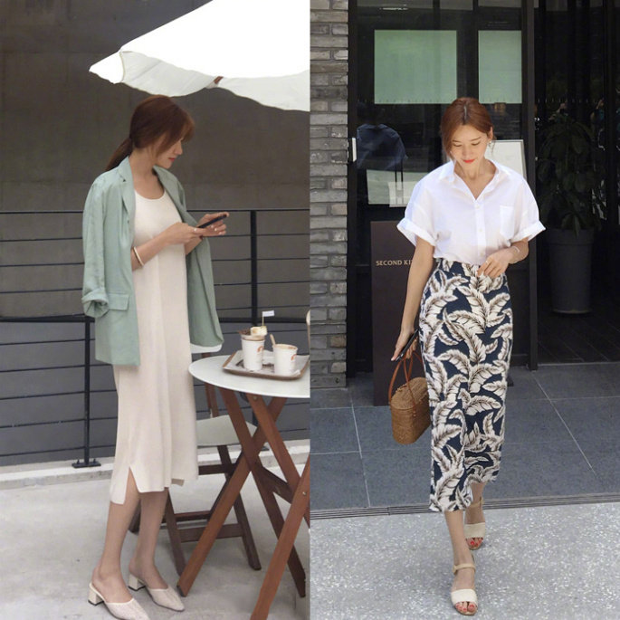 2019初秋的轻熟风气质美女穿搭图片