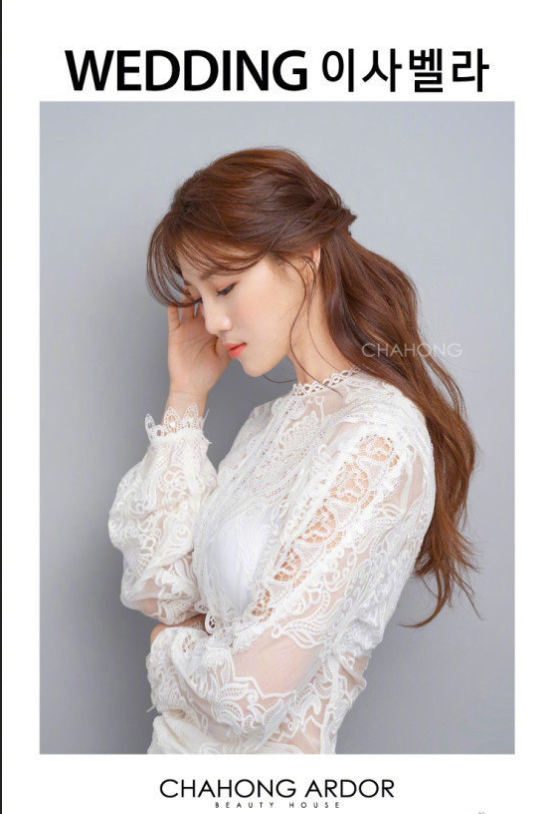 韩式婚纱照新娘发型图片