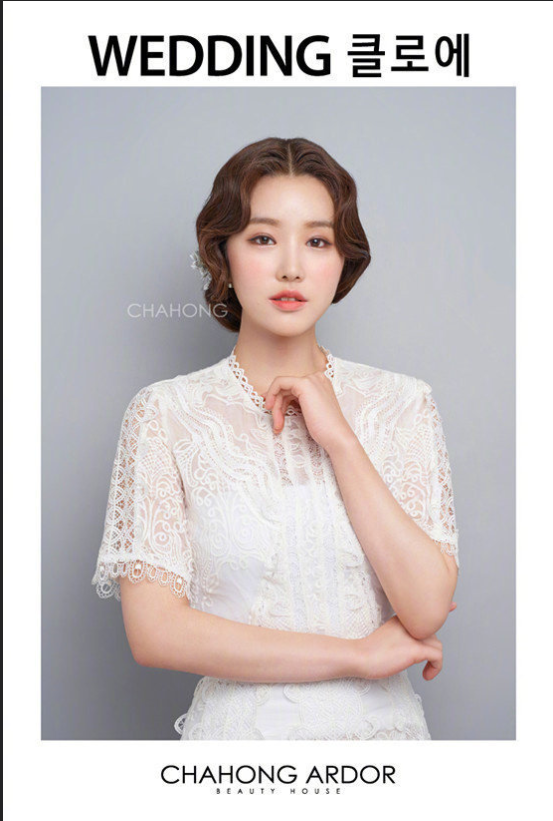 韩式婚纱照新娘发型图片