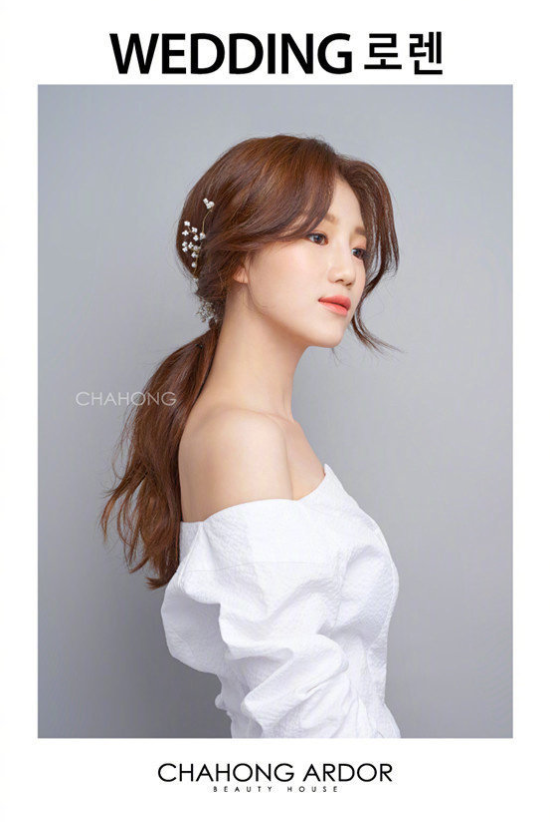 韩式婚纱照新娘发型图片
