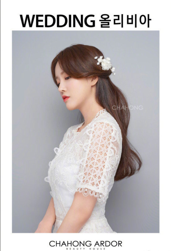 韩式婚纱照新娘发型图片
