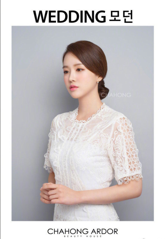 韩式婚纱照新娘发型图片