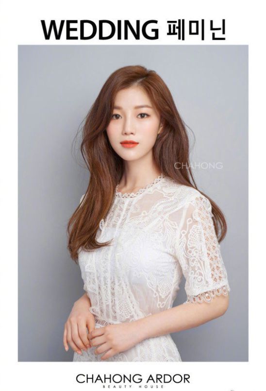 韩式婚纱照新娘发型图片