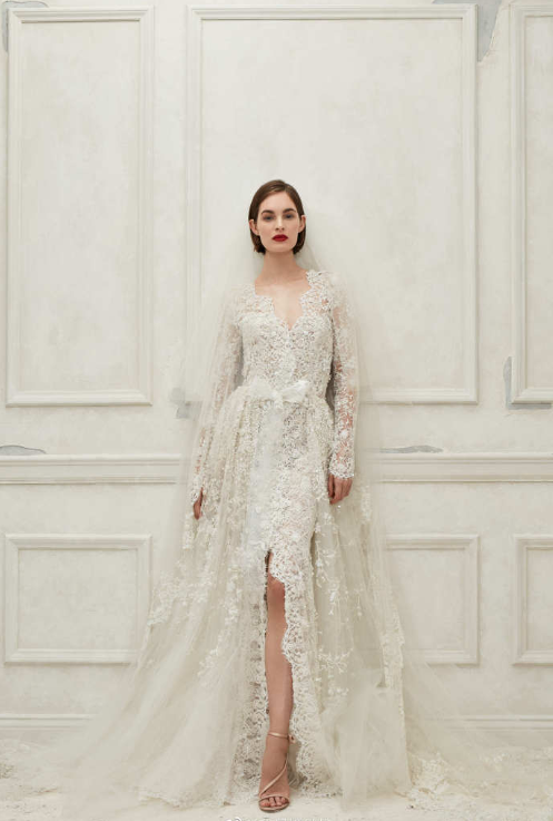 美国婚纱品牌Oscar de la Renta2019白色婚纱图片