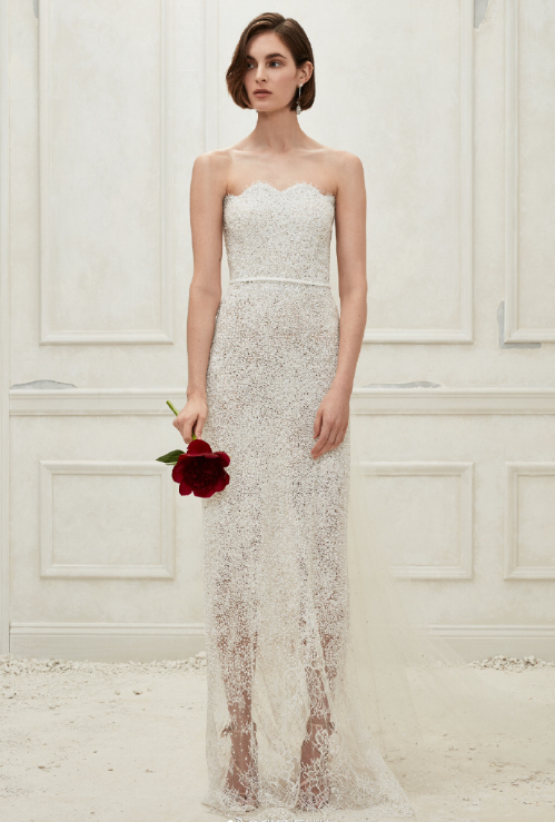 美国婚纱品牌Oscar de la Renta2019白色婚纱图片