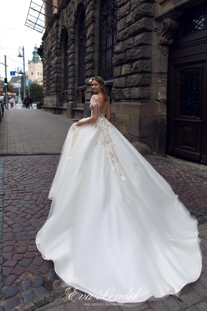 美国婚纱品牌EvaLendel白色婚纱图片