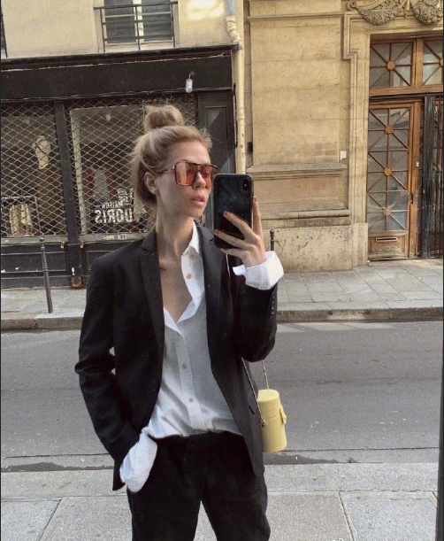 俄罗斯美女时尚博主Anastasia Rystova法式chic穿搭图