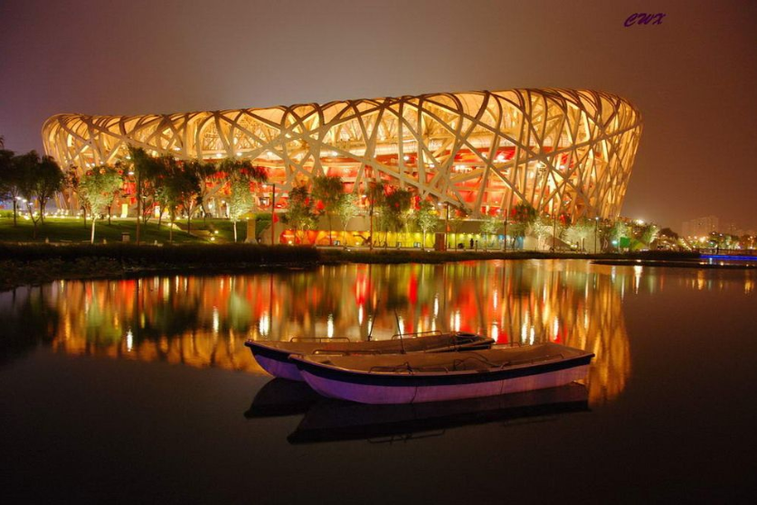 北京鸟巢图片 奥运鸟巢夜景图片