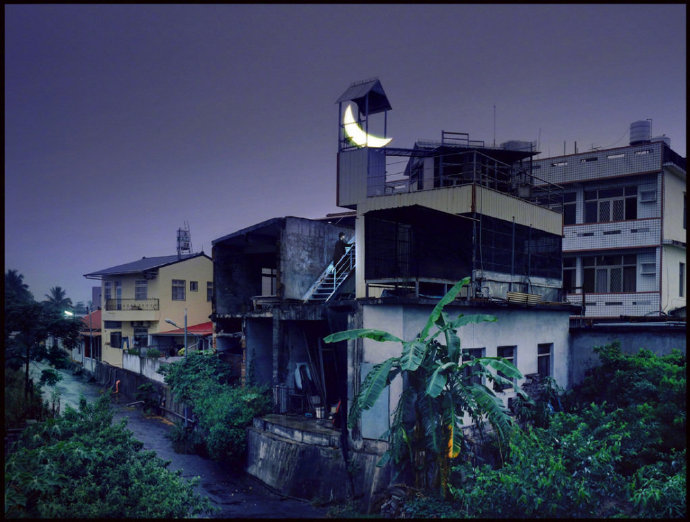 夜景风景图片 夜晚月亮图片