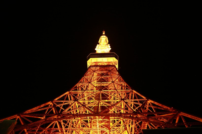 夜晚日本东京塔图片