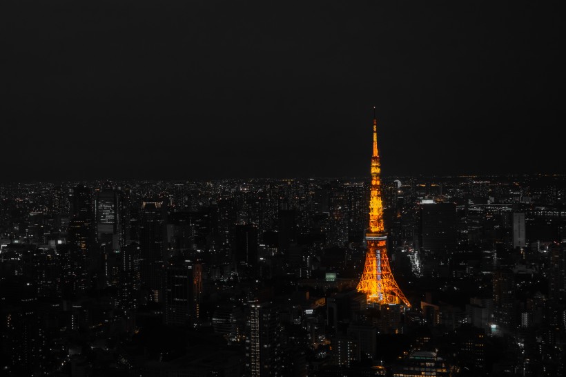 夜晚日本东京塔图片